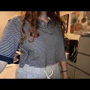 Striped Crop Colored Shirt